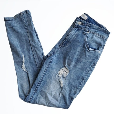 Altar'd State Lighter Wash Distressed Skinny Blue Jeans Size 25
