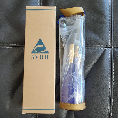 Avon Deluxe Beauty Brush Collection Blue New in Box 1993 Made in Korea 6pc Set