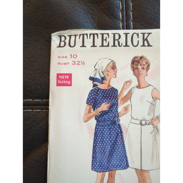 5176 BUTTERICK 1960's Misses Blouson Aline Dress Sewing Pattern Size 10 UC FF