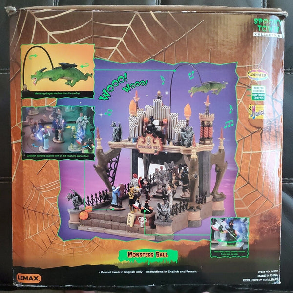 Lemax Spooky Town Monsters Ball Animated 2005 Halloween Village 54302 WORKS Read