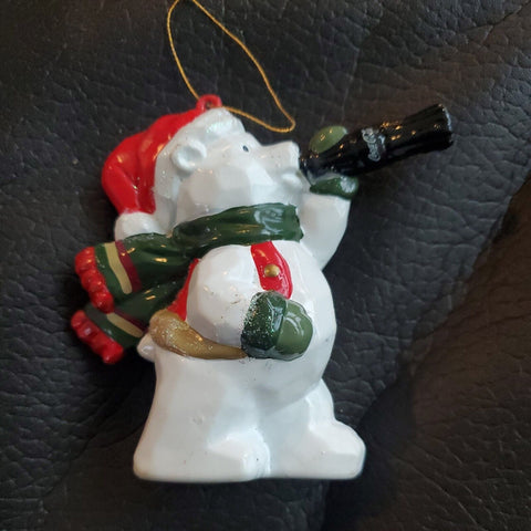 1999 Coca Cola Polar Bear Drinking Coke Coca Cola Plastic Ornament 3 Inches