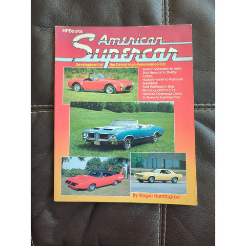 American Supercar Book High Performance Cars Soft Cover Roger Huntington 1983