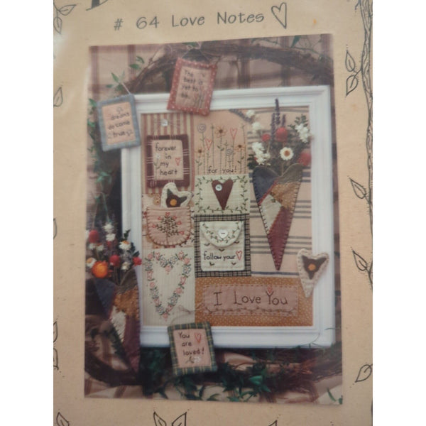 BAREROOTS QUILT QUILTING FABRIC SEWING PATTERN Love Notes #64 2000 Barri