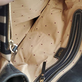Kate Spade Black and Cream Horizontal Multi Pocketed Tote Purse Bag w Charm