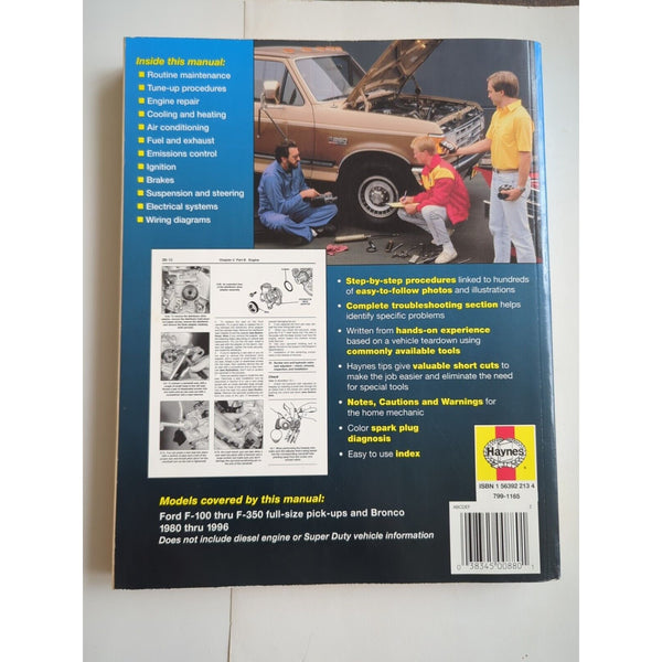 Haynes 36058 Repair Manual For Ford Bronco F-100 F-150 F-250 F-350 1980-1996 SC