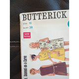 4818 BUTTERICK 1960's Misses Semi Fitted Dress Sewing Pattern Size 16 UC FF