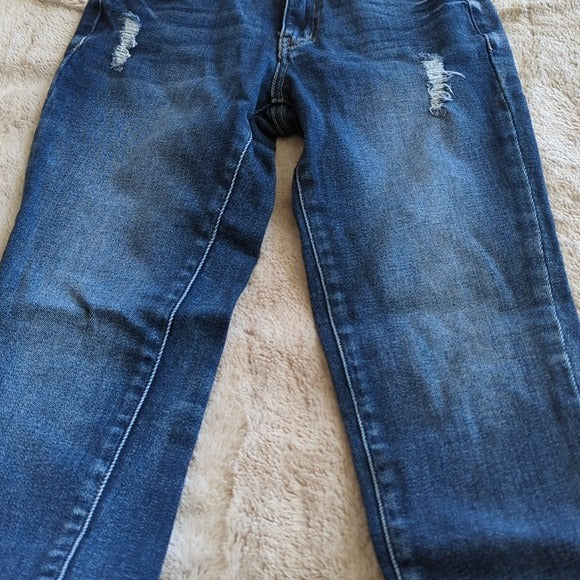 KanCan Distressed Mid Rise Skinny Blue Jeans Size 25