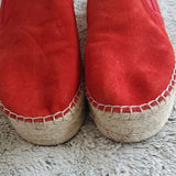 Sam Edelman Carrin Style Red Leather With Fabric Sole Detailing Sneakers Size 8M