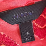 J Crew Coral Sleeveless Embroidered Sunburst Linen Blend Sheath Dress Size S