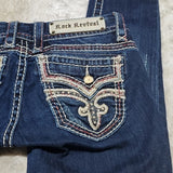 Rock Revival Lower Rise Darker Wash Lux Skinny Blue Jeans Size 26