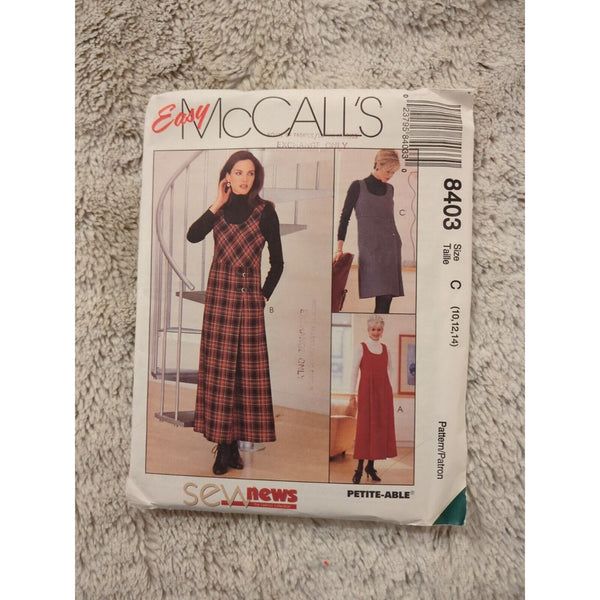 8403 UC McCalls Sewing Pattern Misses Sew News Semi Fitted Jumper Easy Sz 10-14