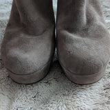 Michael Kors Platform Heel Bootie Women Size 8.5 Gray Suede Ankle Boot Side Zip