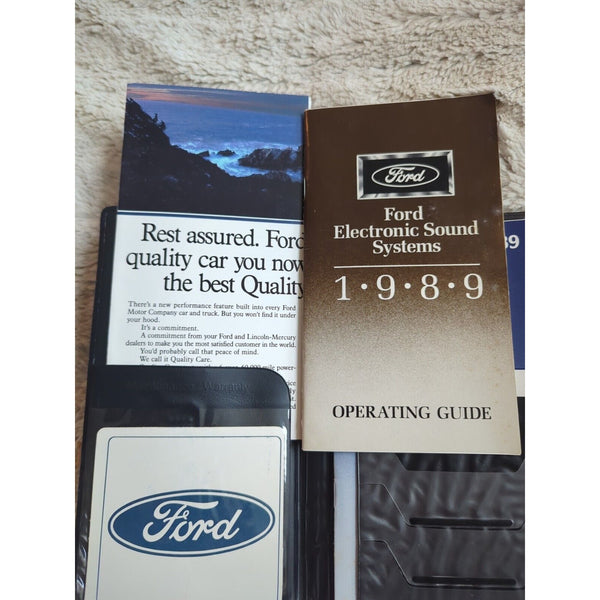 1989 Ford Taurus Owner's Guide Manual Book & Maintenance Guide Case