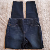 Liverpool Dark Wash Slip On Mid Rise Skinny Blue Jeans Size 6