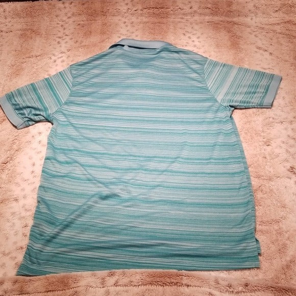 Riva Mens Aqua Blue Green Dri Fit Short Sleeve Polo Shirt Top Size Small