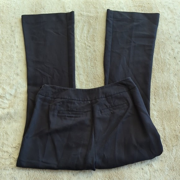 Cabi Mid Rise Navy Blue Sailor Button Style Flare Lightweight Pants Size 2