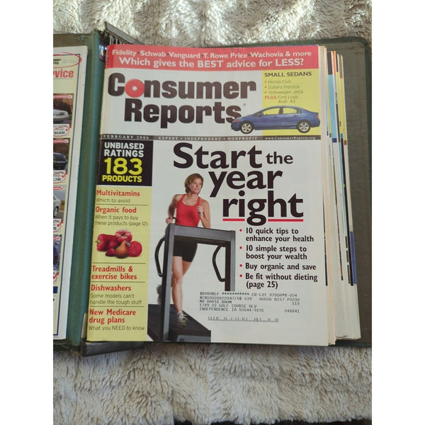 2006 CONSUMER REPORTS Magazine Monthly Jan-Dec Address Labels - In Green Binder