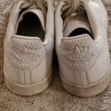 Adidas Men's Rare All White Patent Leather Stan Smith Low Top Sneakers Size 8