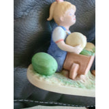 1985 HOMCO Home Interior Denim Days "Melon Patch" Figurine #1512 Farm Boy Girl