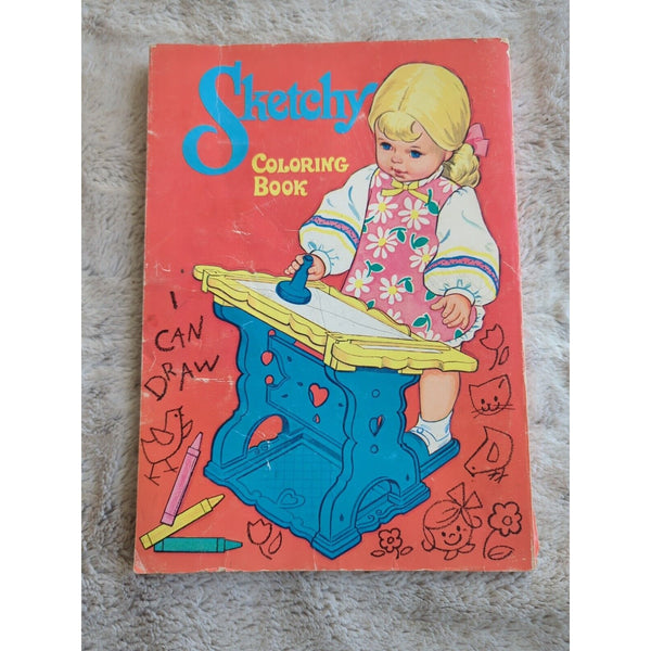 Vintage Sketchy COLORING BOOK WHITMAN 1971 MATTEL SC 1649:59 Some Use Throughout