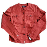Pendleton Coral Red Colarless Button Up Jean Jacket Style Lightweight Size S NWT
