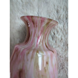 Victorian End of Day Blended Polychrome Spatter Art Foot Glass Vase Pink 4.5 In