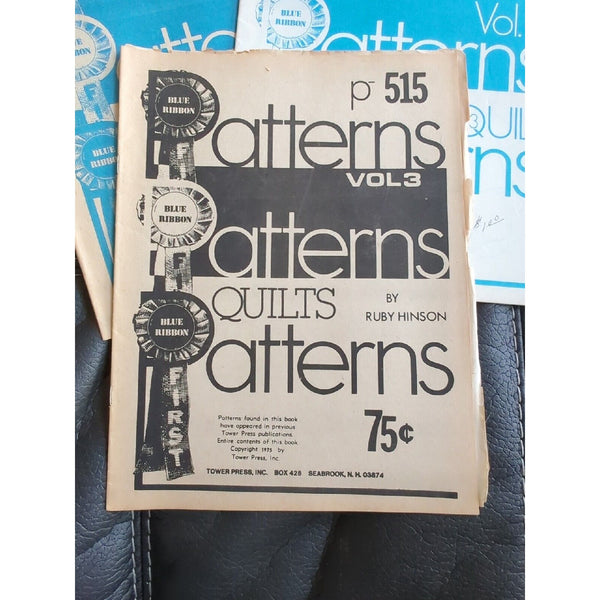 4 Quilt Patterns Tower Press Danvers Mass Magazine Leaflets 1970s Blue Ribbon
