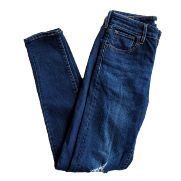 Levi's Medium Wash Distressed 721 High Rise Skinny Blue Jeans Size 25