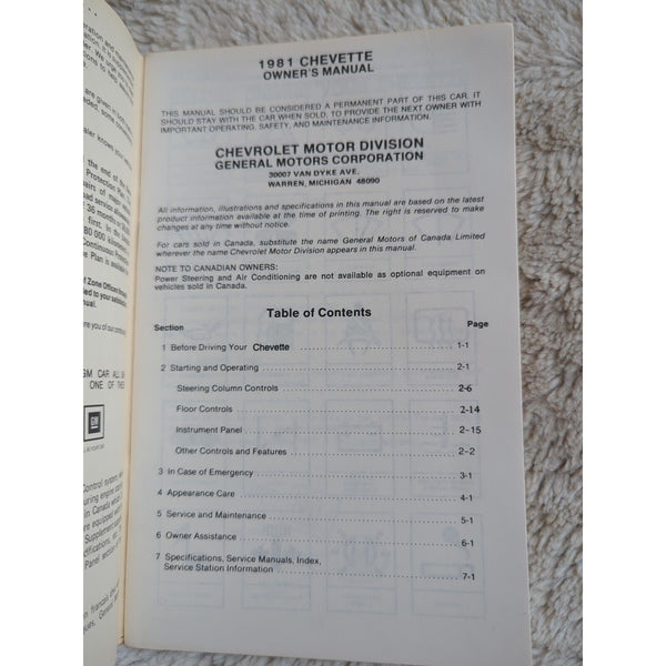 1981 Chevrolet Chevette owners manual ORIGINAL book guide literature 81 Chevy SC