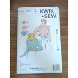 1980's VTG Kwik Sew Misses' Blouse Top Sewing Pattern 1902 Size XS-XL UNCUT