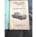 1961 AUSTIN HEALEY SPRITE MK. 2 GRAPHOREF 18 OWNERS PARTS BOOK AKD 1882 BMC