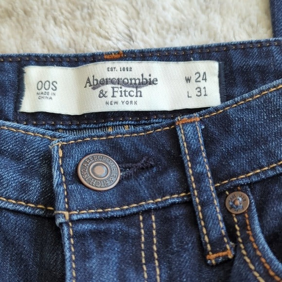 Abercrombie & Fitch Darker Wash Lower Rise Bootcut Blue Jeans Size 00S