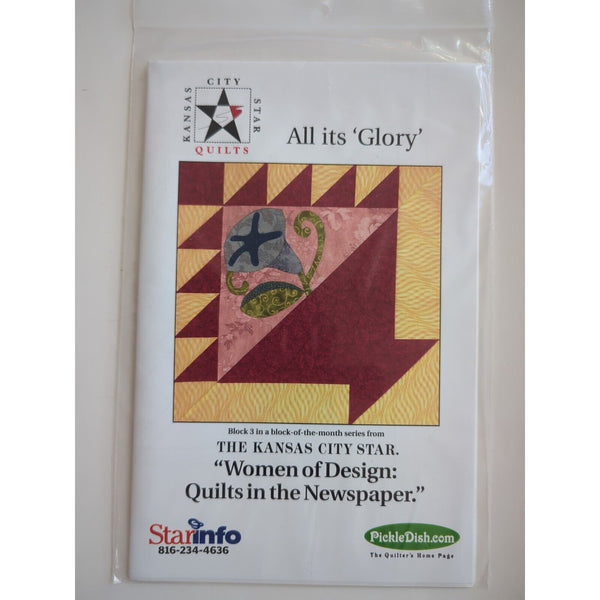 All It's Glory Pattern Kansas City Star Quilts Block 3 Women Of Design UC