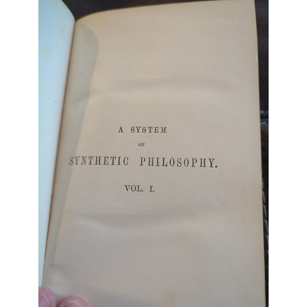 HERBERT SPENCER FIRST PRINCIPLES Of A New System Of PHILOSOPHY 2nd Ed 1873 Vol 1