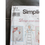 7024 Simplicity Vintage Sewing Pattern Little Girls Dress Bonnet Romper  OOP UC