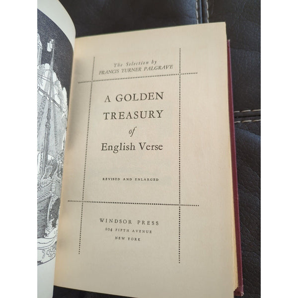 The Golden Treasury Of English Verse by Francis Turner Palgrave Hardcover 1935