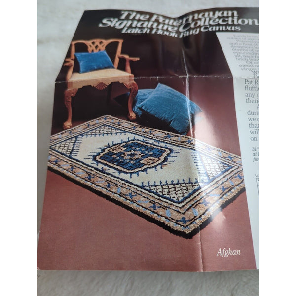 Vtg Paternayan Signature Collection Latch Hook Rug Canvas Kit Afghan 31x52 053