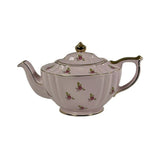 Vintage Sadler Pale Pink Chintz Teapot Roses #2353 Gold Trim Made in England