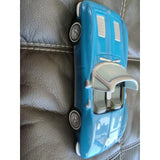 Vintage Blue White Chevrolet Corvette Convertible Ceramic Enesco Music Box Bank