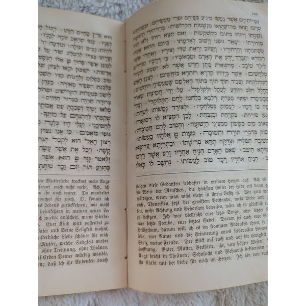 Sefer Hachaim On Mourning 1862 HC German & Hebrew Hannover Shlomo Blochספר החיים