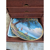 Terry Redlin Seasons to Remember Perpetual Calendar Plates Tiles Holder Full Set