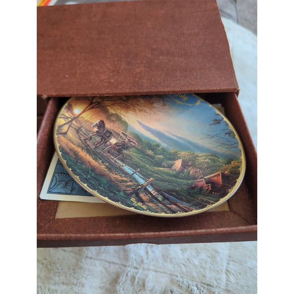 Terry Redlin Seasons to Remember Perpetual Calendar Plates Tiles Holder Full Set