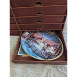 Terry Redlin Seasons to Remember Perpetual Calendar Plates Tiles Holder Full Set