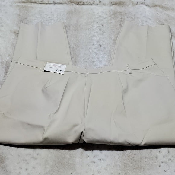 NWT Christopher & Banks Beige Classic Fit Straight Leg High Rise Pants 24WP