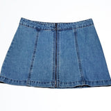 Altar'd State Denim Blue Jean Mini Skirt w Zipper Accent Size S