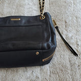 Rebecca Minkoff Black Leather Medium Convertible Shoulder Bag Gold Hardware