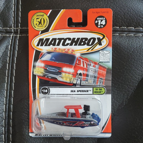 Vintage Matchbox #14 Sea Speeder Boat ~ 2001 Mattel 50-year Series 95210 New
