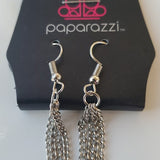 Boutique Paparazzi Silver Tone 3 Strand Small Link Dangle Earrings