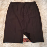 Ann Taylor Black Pencil Skirt With Oriental Detail Size 2
