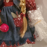 Vintage Cowgirl Western Apple Girl Porcelain Doll 18" WINTAC ENTERPRIses New